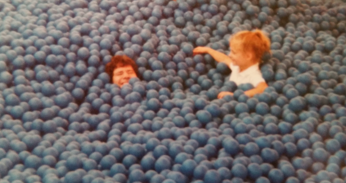 Me and my dad's floating head at an amusement park.